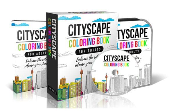 Libro da colorare di paesaggio urbano per adulti