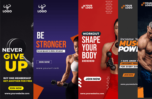 Modelli di annunci verticali di fitness