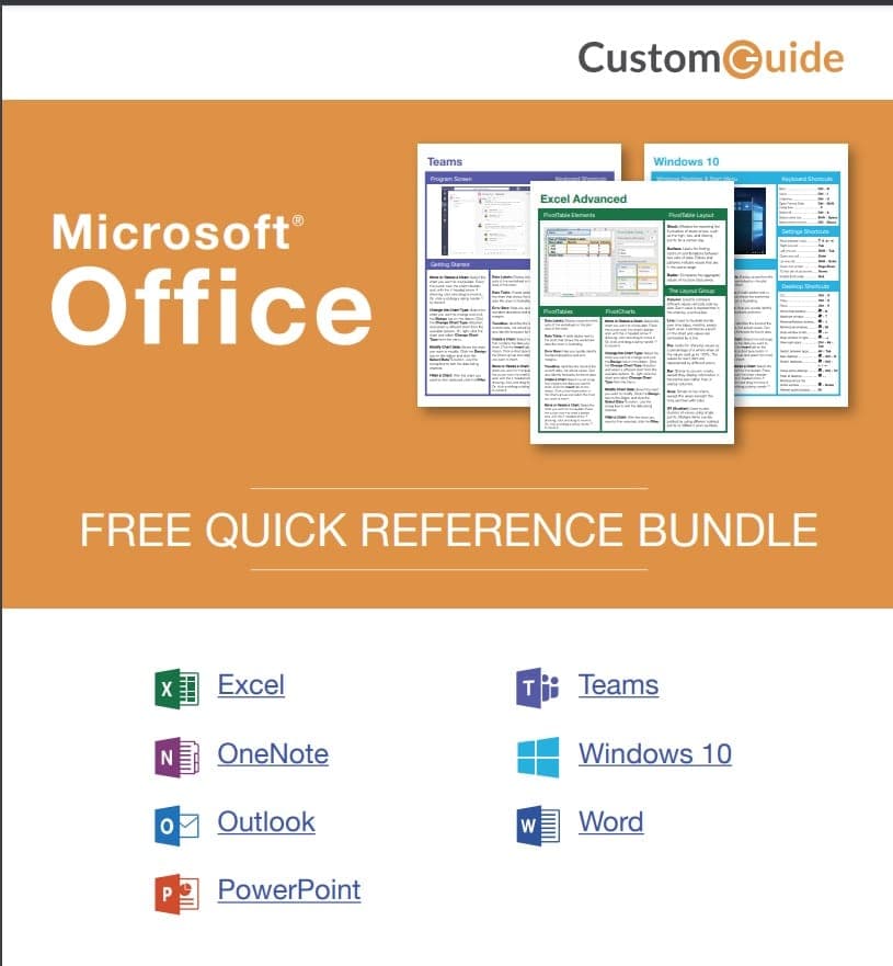 Microsoft Office 2019 - Bundle di schede di riferimento gratuite