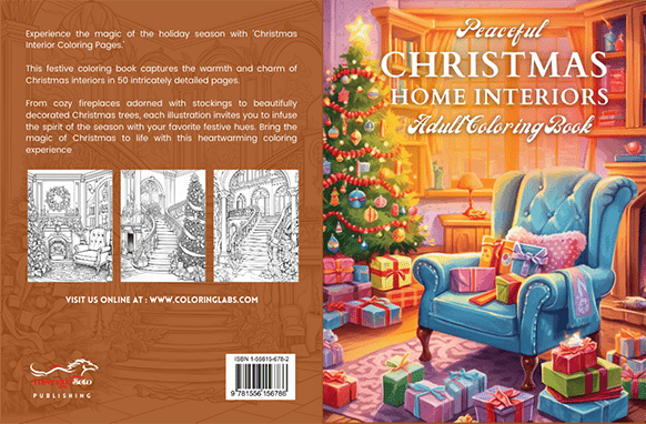 Casa di Natale tranquillo Interiors da colorare Libro