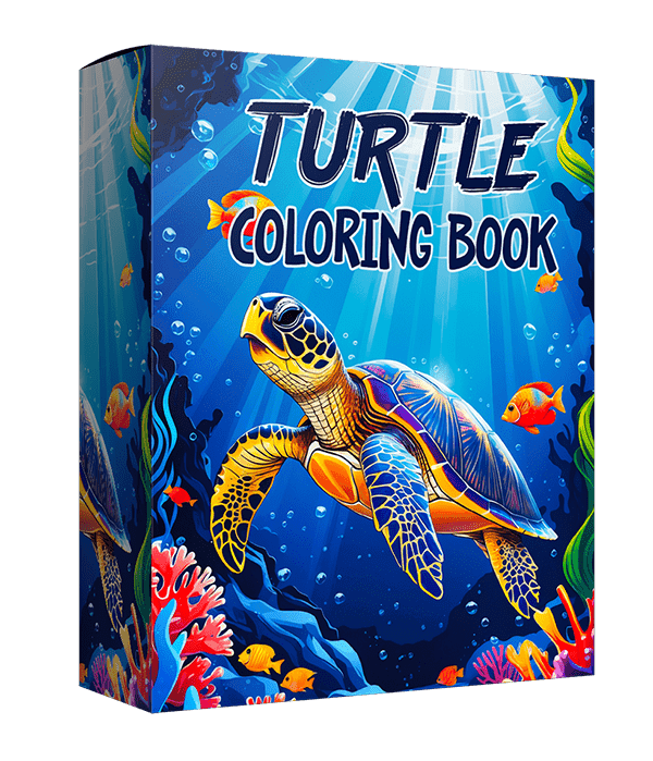 Fogli di libro da colorare tartaruga per bambini