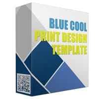 Modello di progettazione di stampa cool blu
