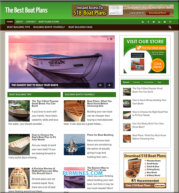 Piani per Barche PLR Blog WordPress