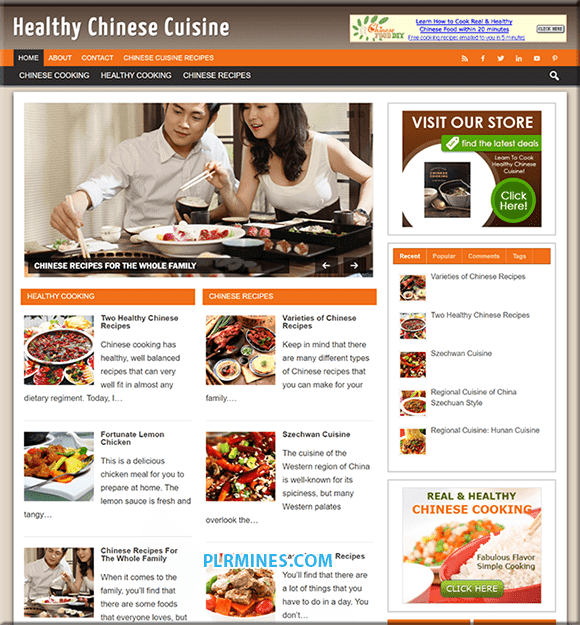 Cucina cinese PLR Niche Blog