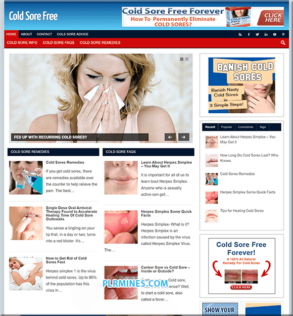 Sito Web PLR Nicchia Herpes Labiale