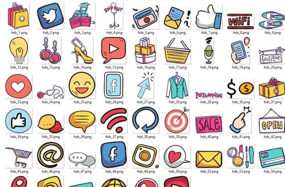 Adesivo disegnato a mano sui social media