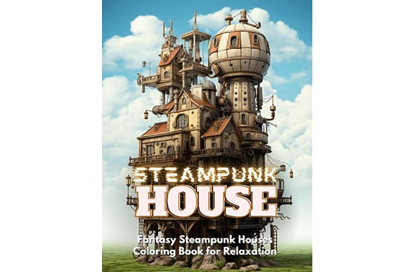 Steampunk House Libro da colorare per adulti