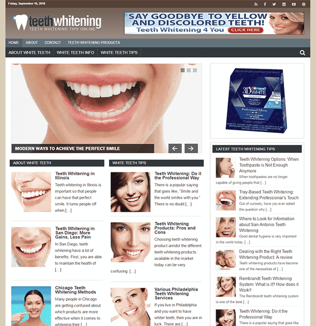 Blog PLR sullo sbiancamento dei denti