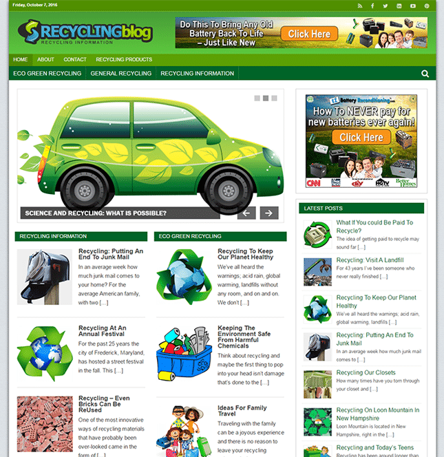 Recycling PLR Blog